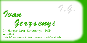 ivan gerzsenyi business card
